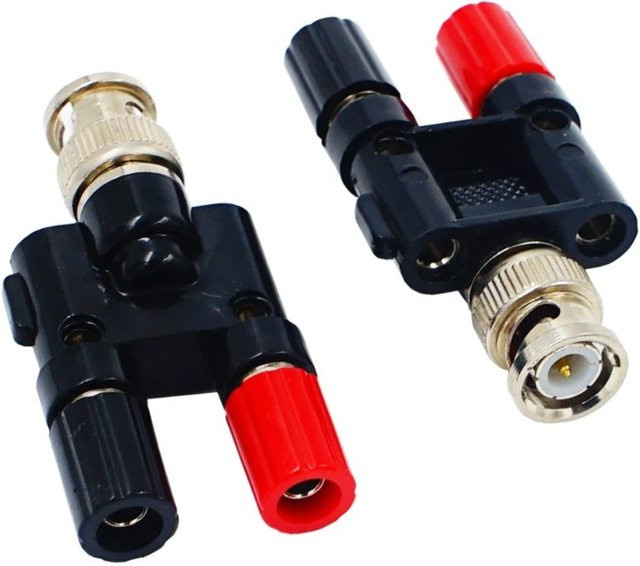 BNC-zu-Banana-Adapter mit BNC-Stecker auf Dual-4-mm-Bananenbuchse als RF-Koaxial-Splitter für deine Testgeräte - Bild 1