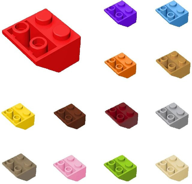 Alibricks 50 Stück Invertierte 2x2 Ziegel Blau für MOC DIY Gebäude Blöcke und technische Modulare Bauwerke - Bild 1