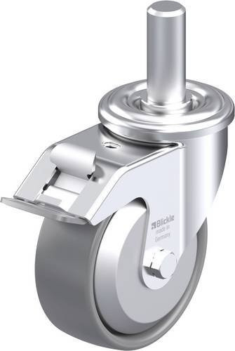 Blickle LEZ-PO 100G-FI-ELS-FA Stahlblech-Lenkrolle in Silber, Rad-Durchmesser: 100 mm, Tragfähigkeit: 150 kg - Bild 1