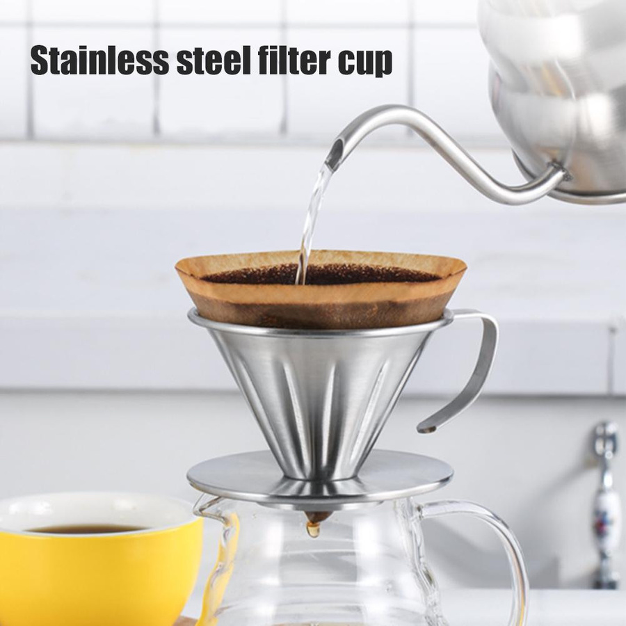 Wiederverwendbarer Kaffeefilter aus Edelstahl von CosyHome in Silber als Kaffeetropfer und Kaffeefilterhalter - Bild 7