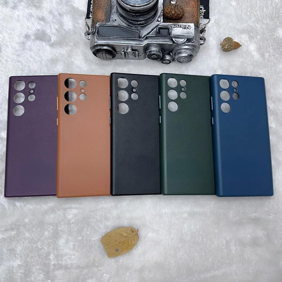 Luxuriöse Lederhülle für Samsung Galaxy S24 Ultra, S23 Ultra, S22 Ultra und S24 Plus mit Rundum-Objektivschutz in Braun - Bild 3