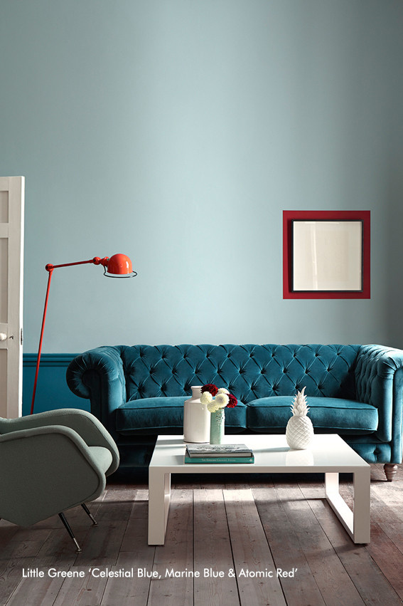 Little Greene Absolute Matt Emulsion Wandfarbe Celestial Blue 101, 5 l - Bild 1