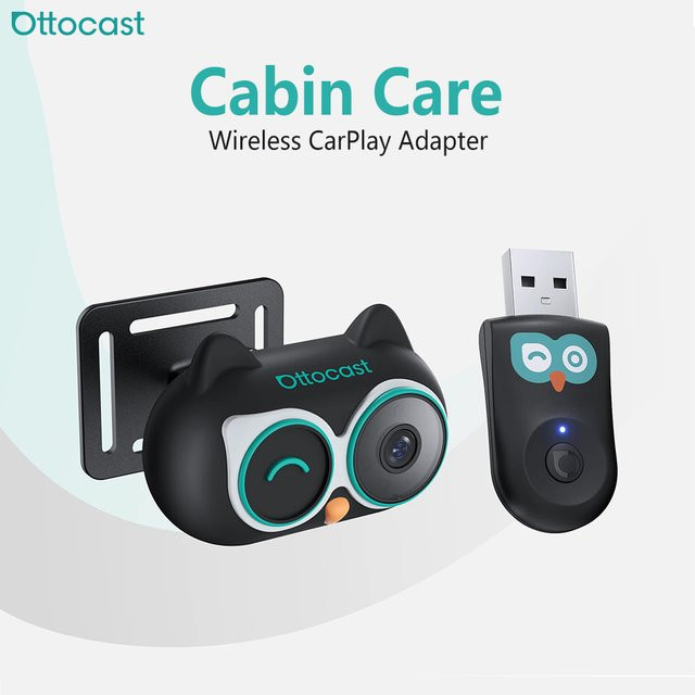 Ottocast Cabin Care Drahtloser CarPlay-Adapter und Auto-Rücksitzkamera in Schwarz - Bild 1