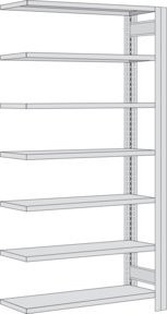Regalwerk BERT Kanban-Regal Anbaufeld in Weiß, H x B x T: 200 x 100,5 x 50 cm - Bild 1