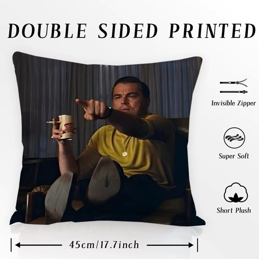 Leonardo DiCaprio Kissenbezug mit Grafikdesign, allergikerfreundlich, weiß/mehrfarbig, 30 x 30 cm - Bild 6