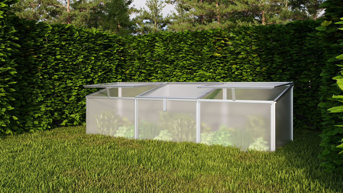Vitavia Frühbeet Gaia 3X in Silber aus Aluminium mit Polycarbonat-Fenstern und 0,9 m² Anbaufläche - Bild 2