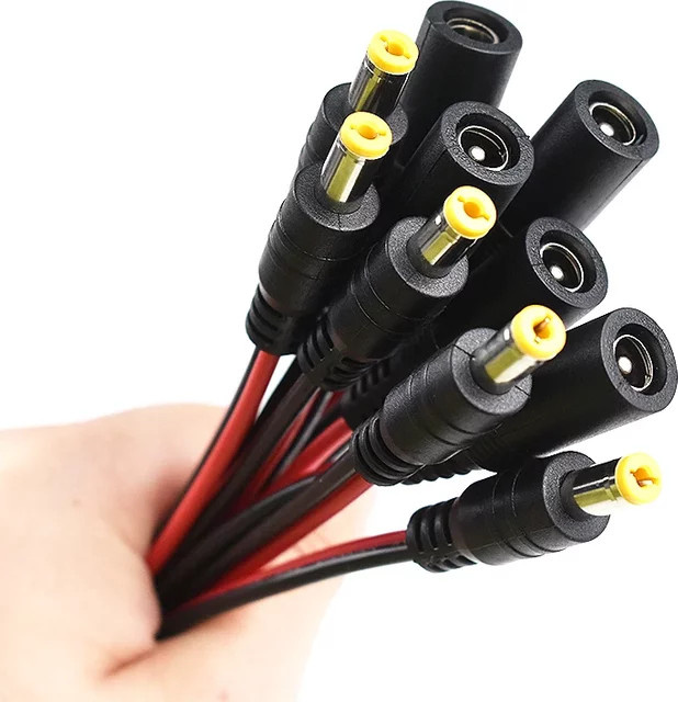 DC Stromkabel mit 2pin Stecker 5,5x2,1mm 18 AWG 5A Männlich Weiblich Schwarz Länge: 30 cm - Bild 1