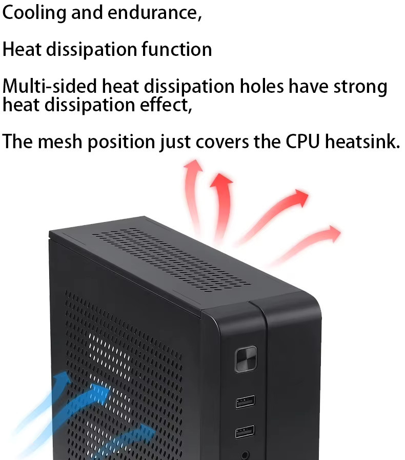 T.F.SKYWINDINTL Mini-ITX Gehäuse in Schwarz für HTPC, Industrie und Business mit Wärmeableitungsfunktion - Bild 5
