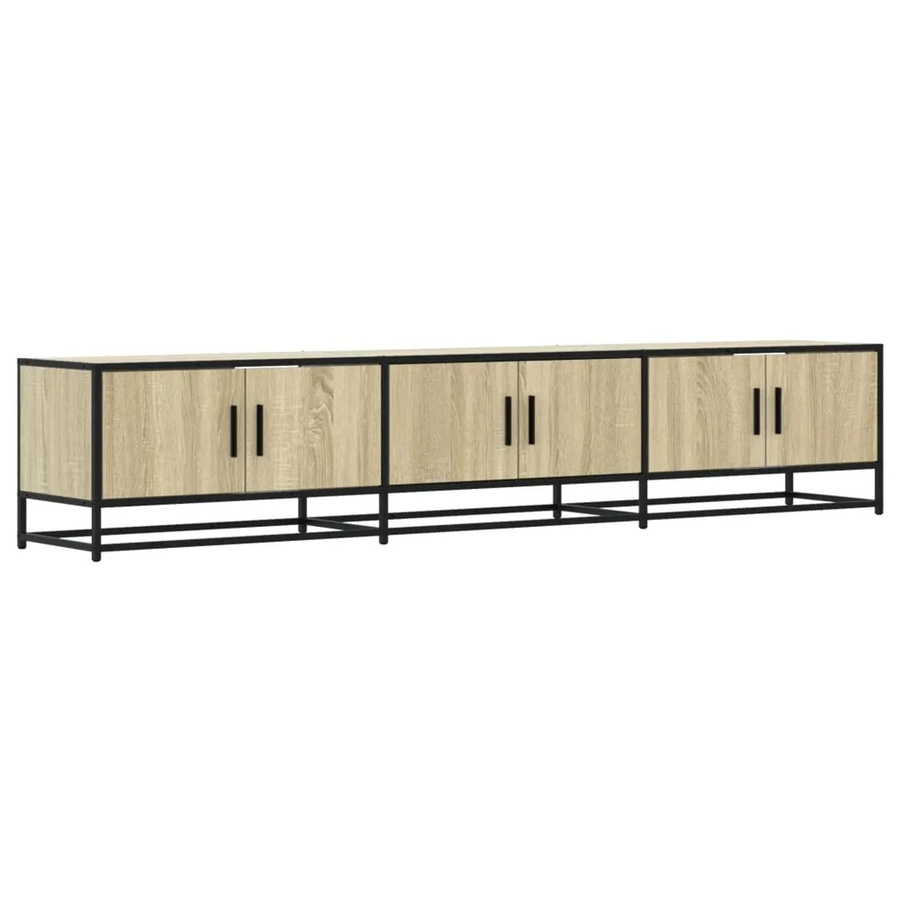 vidaXL TV-Schrank Sonoma-Eiche in Braun aus Holzwerkstoff und Metall mit industrieller Note, B/T/H: 210 x 35 x 41 cm - Bild 2