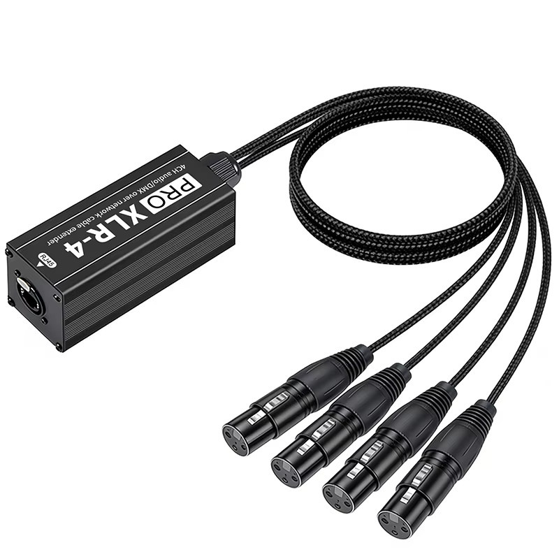 TITAK 1 Paar 4-Kanal XLR zu RJ45 Netzwerkkabel-Verlängerung in Schwarz, unterstützt Cat5e und Cat6 für Mikrofon und DMX512 Bühnenlicht - Bild 2
