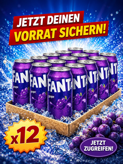 Fanta Limonade, Traube, 12 x 0,355 l - Bild 1