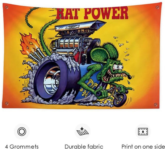 Fink Choppers Flagge Wandbehang in Schwarz und Multicolour als dekoratives Textil-Banner für dein Zuhause oder Outdoor - Bild 1