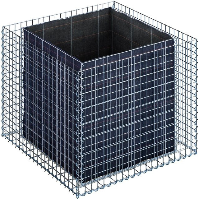 Gabiona Hochbeet eckig aus galvanisiertem Stahl in Silber, B/T/H: 80 x 100 x 100 cm - Bild 1