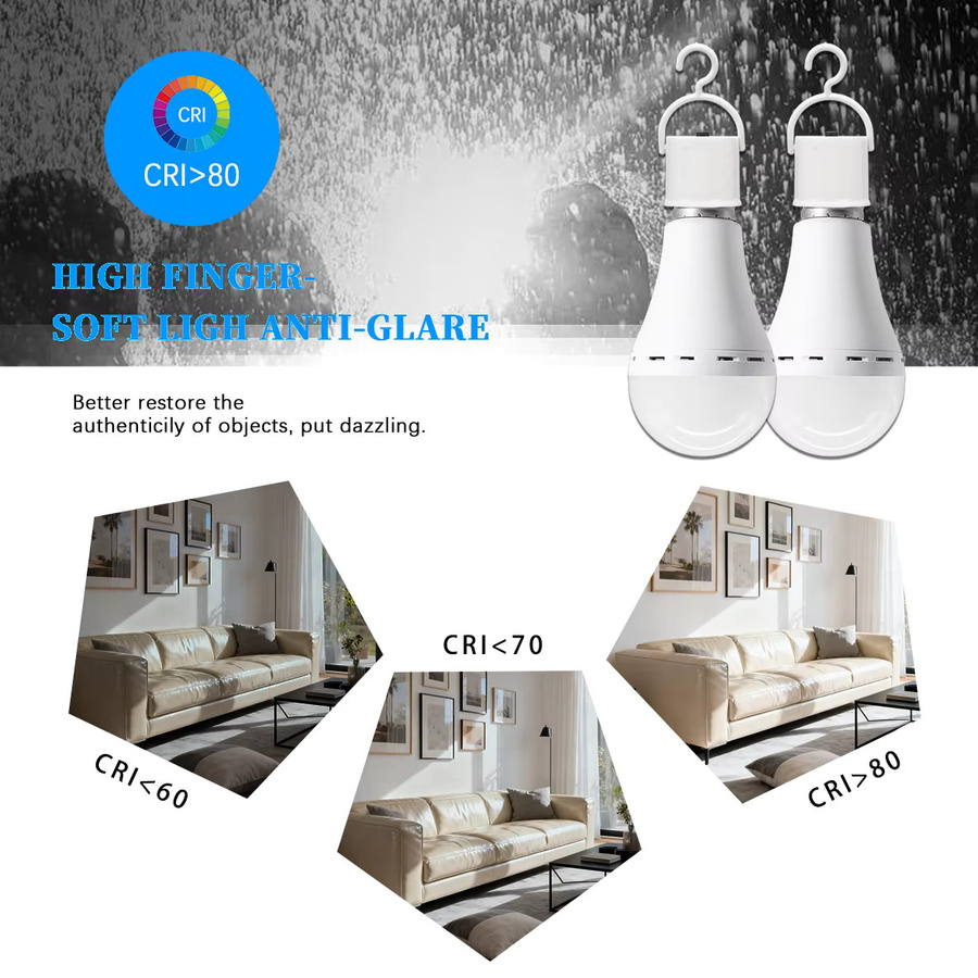 Wiederaufladbare A60 LED Notfall Lampe mit E27 Sockel, 7W, Weiß - Bild 4