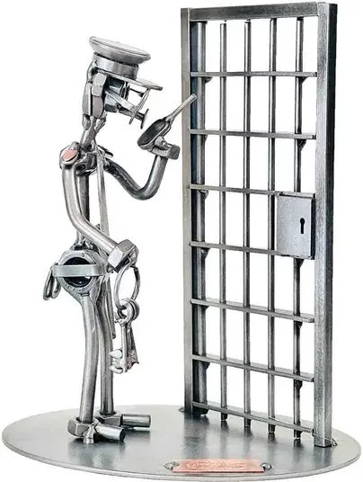 Schraubenmännchen Justizvollzugsbeamter von Hinz & Kunst in Grau aus Metall - Bild 1