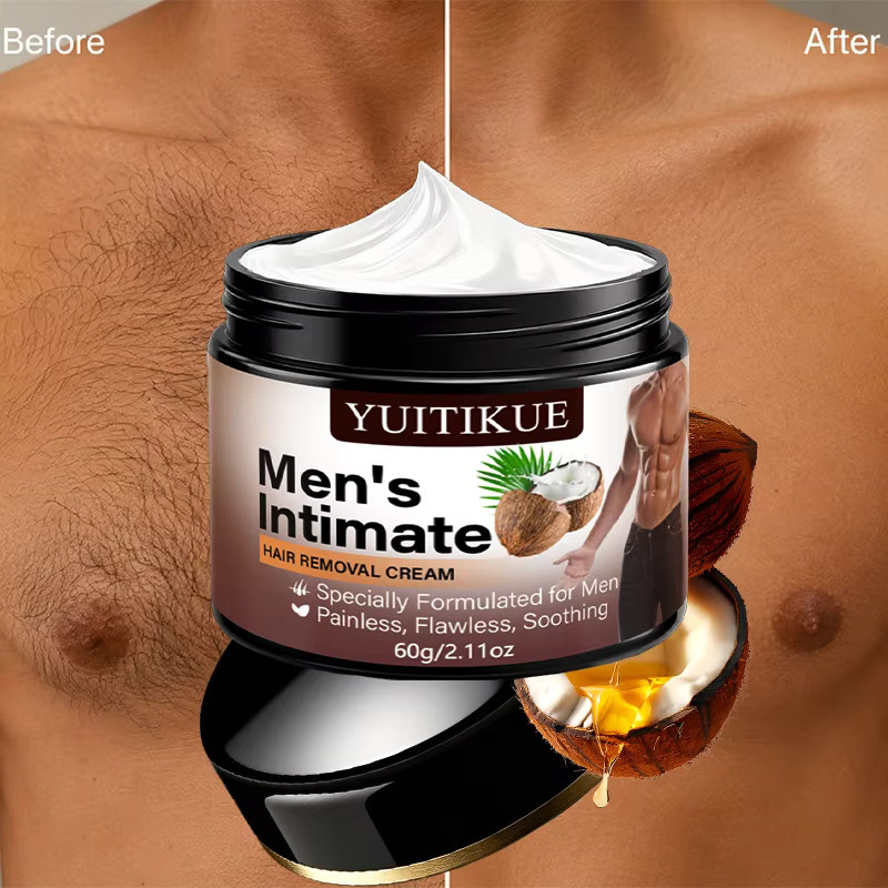 YUITIKUE Intim-Enthaarungscreme für Herren, Kokosnuss, 60 g - Bild 2