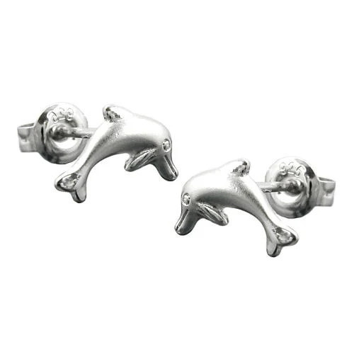 Colfem Ohrstecker Delfin, 925 Silber, rhodiniert, Kinder - Bild 1