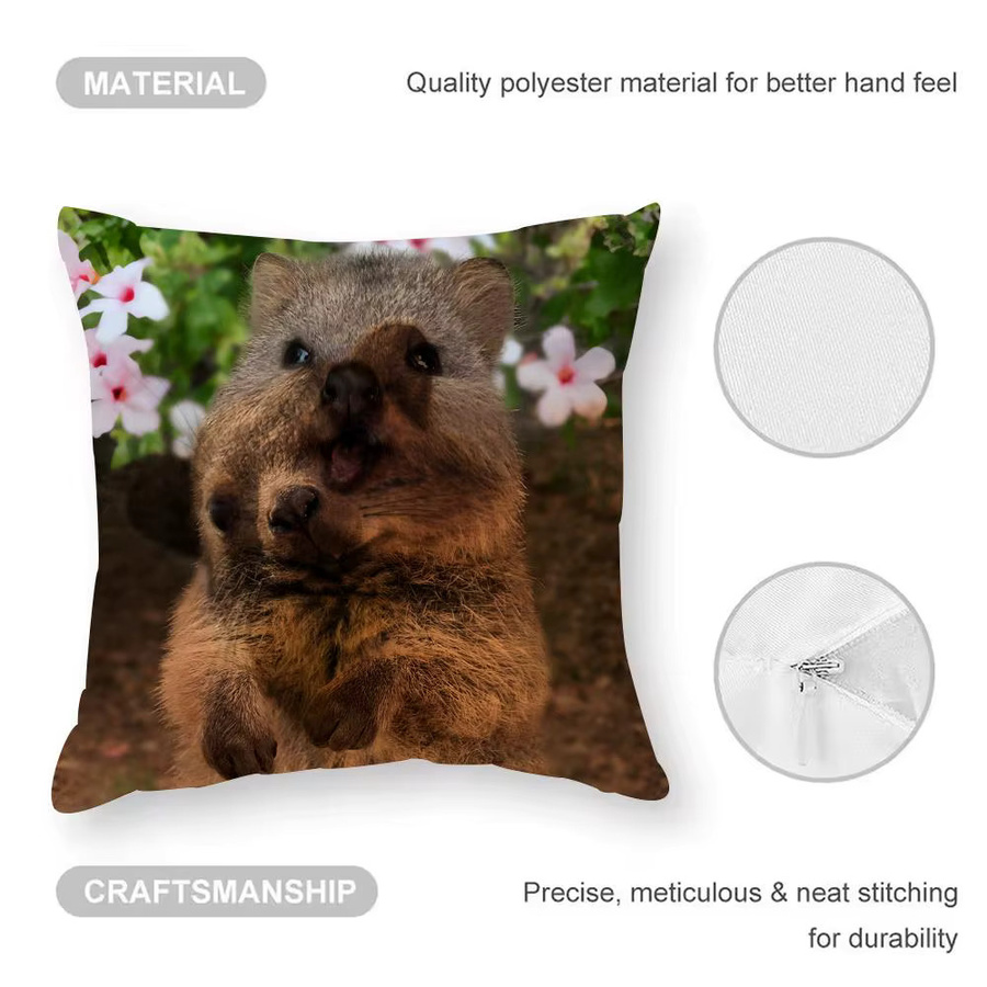 Plüsch Kissenbezug Anime Rock Hyrax Tier Design in Schwarz, B/B: 30 x 30 cm - Bild 4