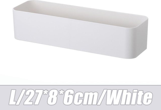 YTO Home 1 Wandmontierte Aufbewahrungsbox für Kosmetik und Fernbedienungen in Weiß - Bild 1