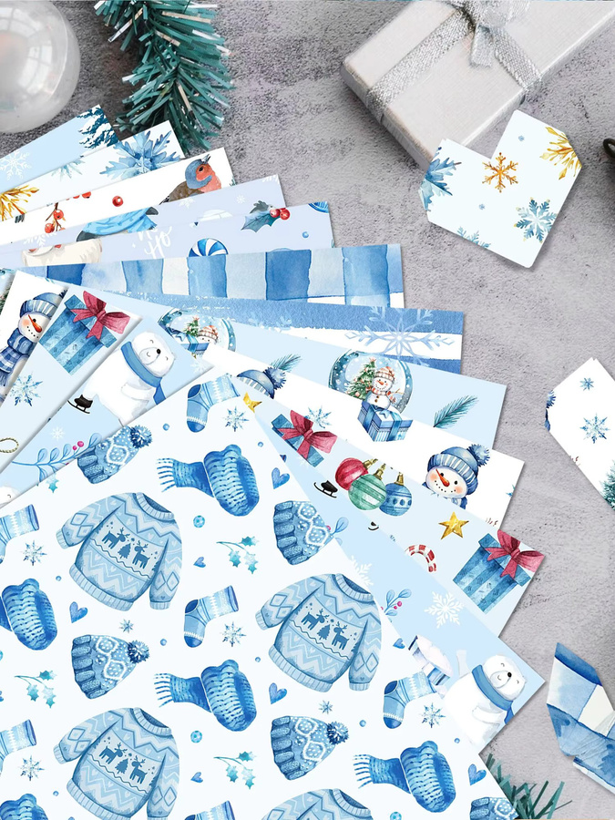 24 Stück Weihnachts-Scrapbook-Papier für Bastelarbeiten und Dekoration, Mehrfarbig, B/B: 30 x 30 cm - Bild 3