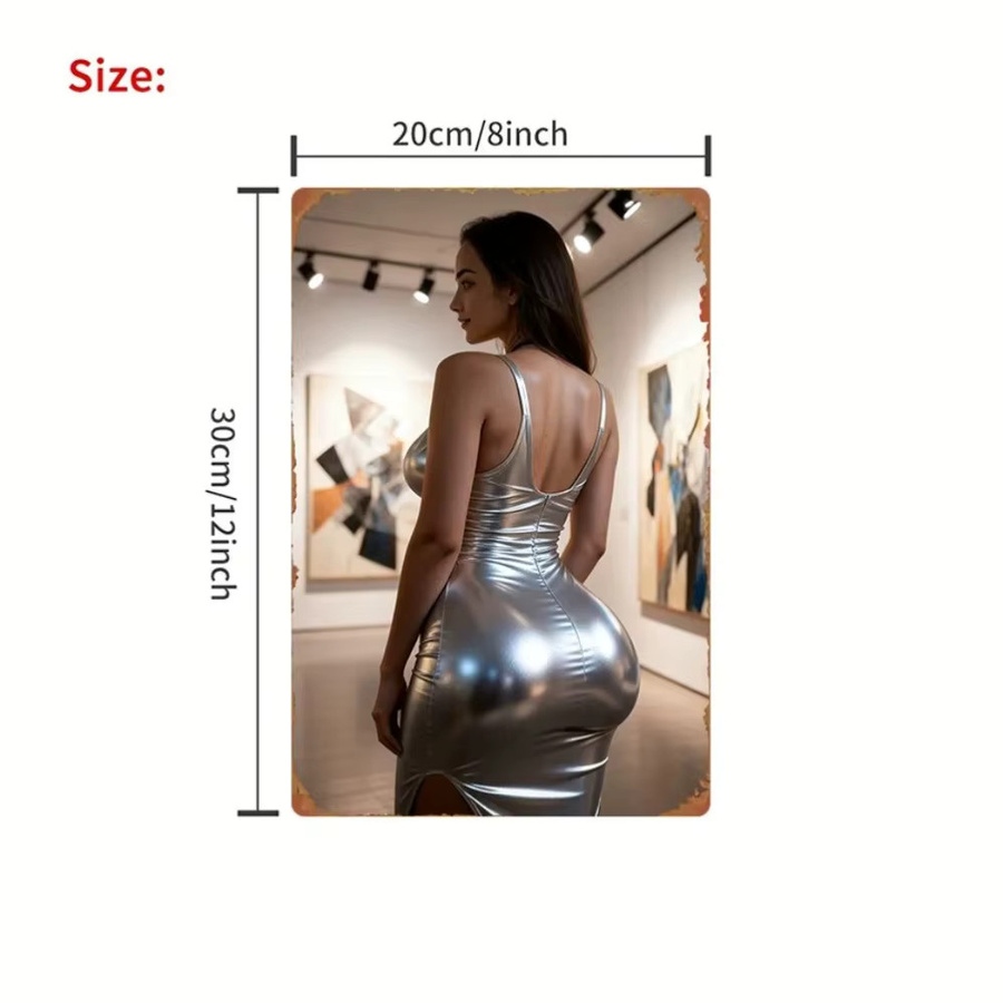 CIFBUY Wanddekoration Art Figura Vintage aus Metall in Silber, Moderne Skulptur für dein Heimkino - Bild 2