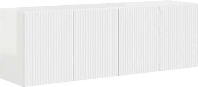 vidaXL TV-Wandschrank Set aus 2 Stück in Hochglanz Weiß, modernes Design für dein Wohnzimmer, B/T/H: 59,5 x 31 x 40 cm - Bild 1