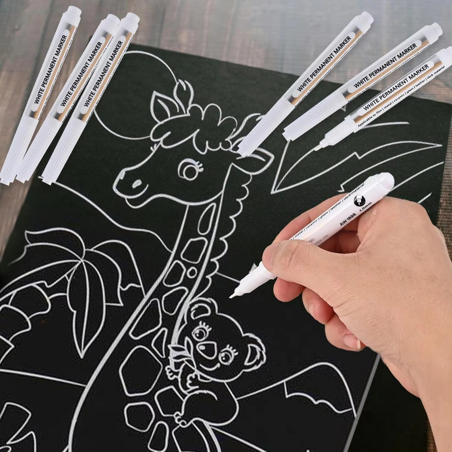 10 weiße Acrylmarker Set – permanente wasserfeste Farbstifte für Metall, Glas und Holz - Bild 6
