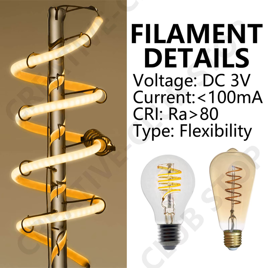 2 Stück DT&ZM Free Cut LED Flexibles Filament DC3V für Edison-Glühbirnen, schneidbar, Vintage-Stil - Bild 6