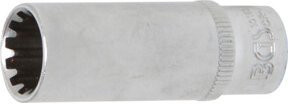 BGS Steckschlüssel-Einsatz Gear Lock tief, Antrieb Innenvierkant 1/4 Zoll, SW 12 mm, silber - Bild 1