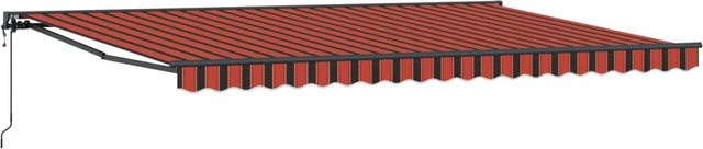 vidaXL Einziehbare Markise mit Fernbedienung in Orange und Schwarz, B: 500 cm, T: 300 cm - Bild 1