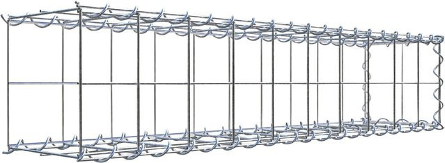 Gabiona Gabione-Anbaukorb Typ 2 aus Stahl in Silbergrau, B/T/H: 100 x 20 x 20 cm, Maschenweite 10 x 10 cm - Bild 1