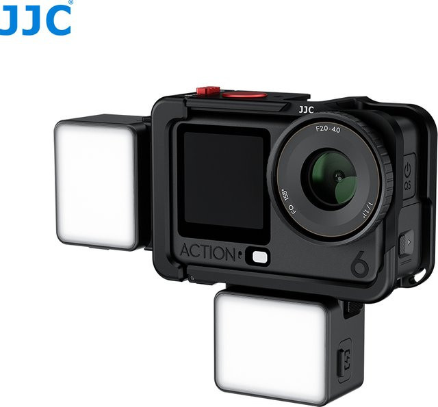 JJC Schnellverschluss-Mini-Fülllicht für DJI Action 6 und Osmo Nano, magnetische wasserdichte Selfie-Beleuchtung, Schwarz - Bild 1