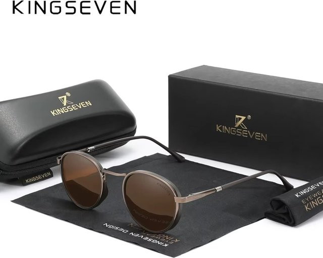 KINGSEVEN Sonnenbrille, Rund, Vollrand, Unisex, polarisiert - Bild 1