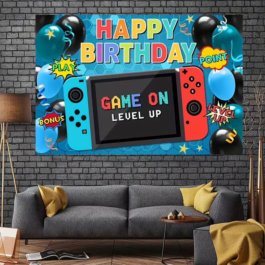 Blaues Alles Gute zum Geburtstag Banner aus Papier als moderne Party Dekoration für deine Wandgestaltung - Bild 3
