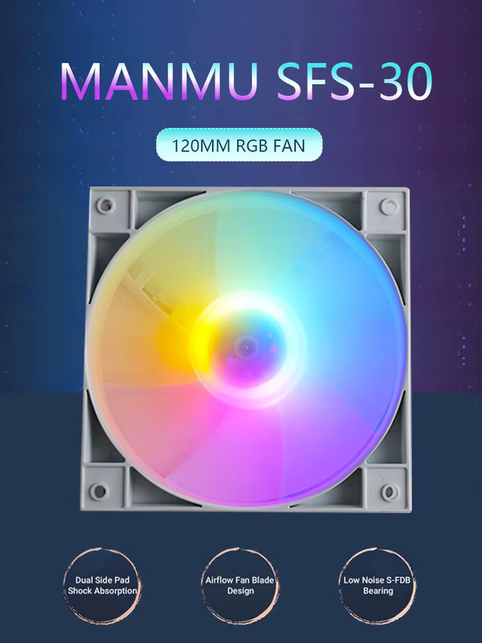 MANMU RGB Gaming Gehäuselüfter 120mm für PC und Radiator - Bild 5