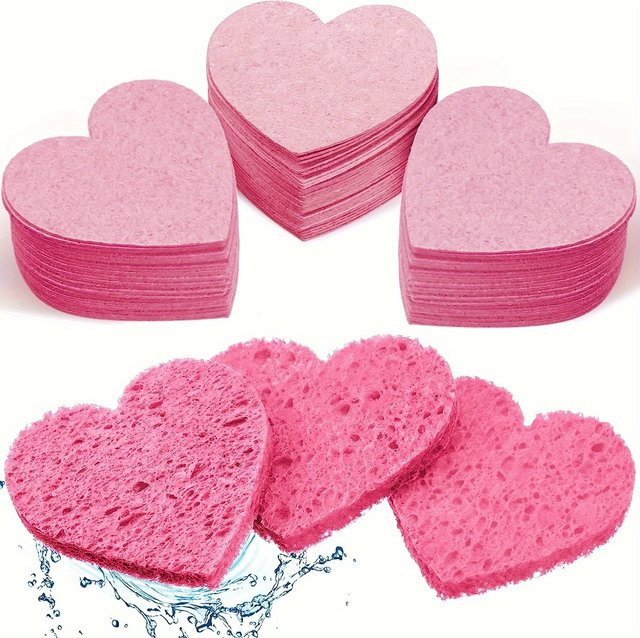 HUAZDS Gesichts-Schwamm Set, 10-teilig, Herzform, Unisex - Bild 1