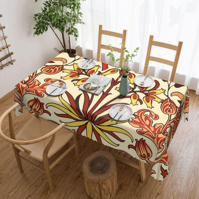William Morris Bullerswood Tischdecke mit floralem Art Nouveau Muster, wasserabweisend und ölbeständig, Mehrfarbig, B: 100 cm, T: 145 cm - Bild 1