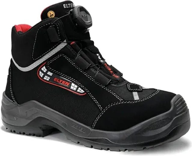 Elten Sicherheitsstiefel Sander Boa ESD S3 in Schwarz-Grau-Rot Größe 45 - Bild 1