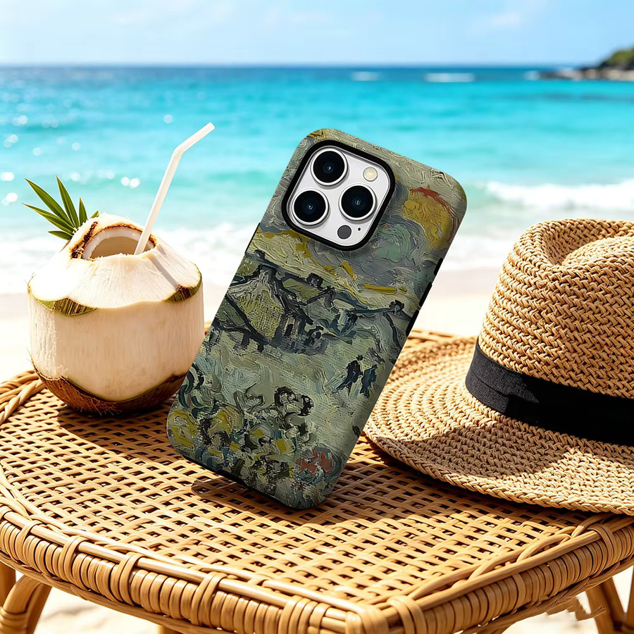 CaseChic Matte Bumper Hülle mit MagSafe für iPhone 17 16 15 14 Plus Pro Max, Stoßfeste PC-Schutzhülle im Vincent-Stil, Mehrfarbig - Bild 3