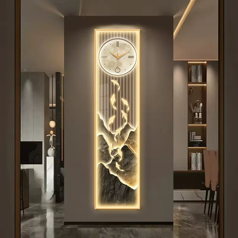 DUTRIEUX Wanduhr aus Holz in Schwarz mit LED-Beleuchtung, minimalistisches Nordic Design, analog und rund - Bild 2