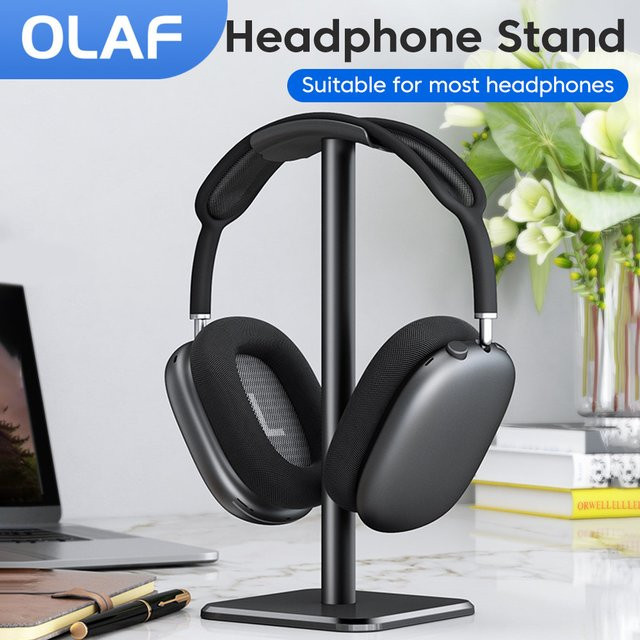 Olaf Kopfhörer Ständer aus Aluminium Legierung in Schwarz als platzsparender Gaming Headset Halter und Desktop-Organizer - Bild 1