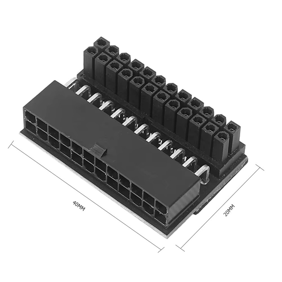 ALLOYSEED ATX 24-Pin auf 24-Pin Adapter mit 90-Grad-Winkel für Motherboard-Stromanschluss, Schwarz - Bild 4