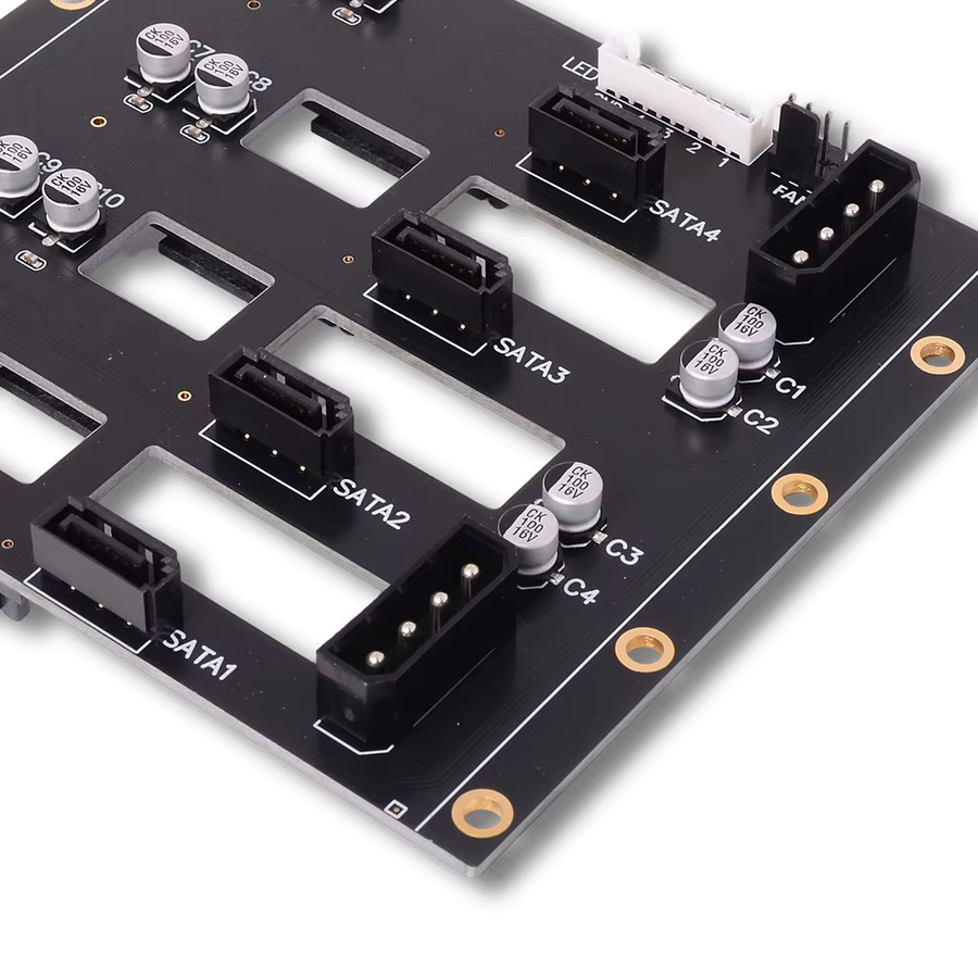 ADT-Link SATA-Erweiterungskarte mit 4 Festplattensteckplätzen für SSD und HDD, 6 Gbit/s, Schwarz - Bild 3