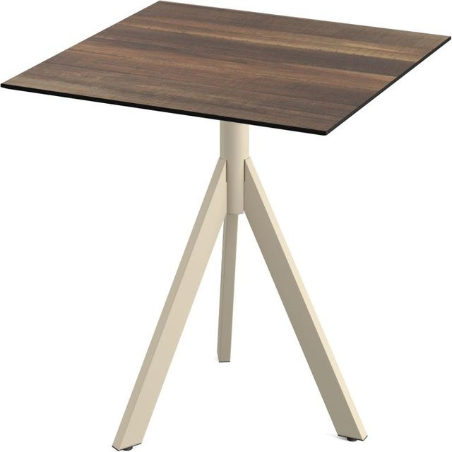 Feros Infinity Tripod Terrassentisch mit HPL-Platte in Sand/Hellbraun, B/T/H: 70 x 70 x 74 cm - Bild 1