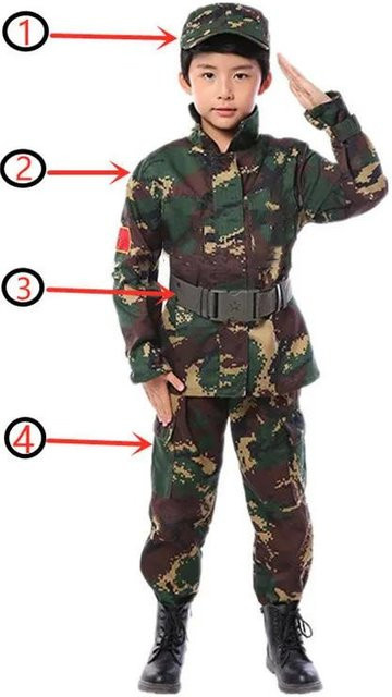 Camouflage Kostüm Armee Soldat Verkleidungskostüm, ab 3 Jahre - Bild 1