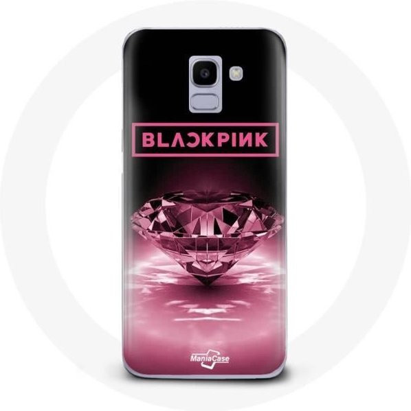 Maniacase Handyhülle für Samsung Galaxy A8 2018 mit Blackpink Kpop Logo Motiv in Schwarz und Rosa - Bild 1