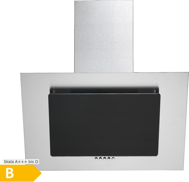 respekta Schräghaube CH 2060 SBM in Edelstahl und Schwarz, Breite: 60 cm - Bild 1