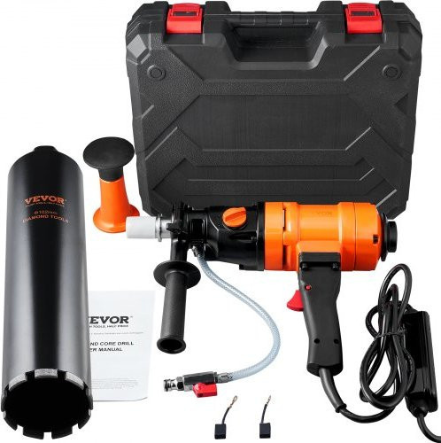 VEVOR Diamant Bohranlage 1500 W Kernbohrmaschine für Nassbohren in Orange, 1100-2400 RPM, geeignet für Stahlbeton und Marmor - Bild 1