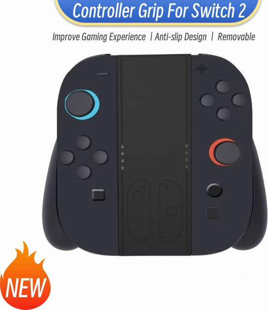 Gaming-Griff für NS2-Gamepads und Switch 2 Joy Con, Controller-Griffhalterung aus Kunststoff, Schwarz - Bild 1