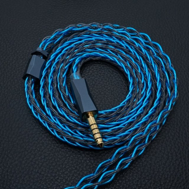 XINHS R18 8-adriges versilbertes Graphen HiFi In-Ear Monitor Upgrade-Kabel mit 2-Pin Anschluss in Blau-Schwarz für 0,78 mm Stecker - Bild 1